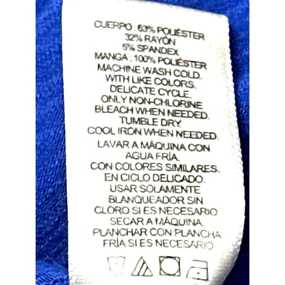 Adrienne Vittadini Royal Blue Tunic Top Sheer Chiffon Back Hem Size Large Chic - Picture 10 of 13